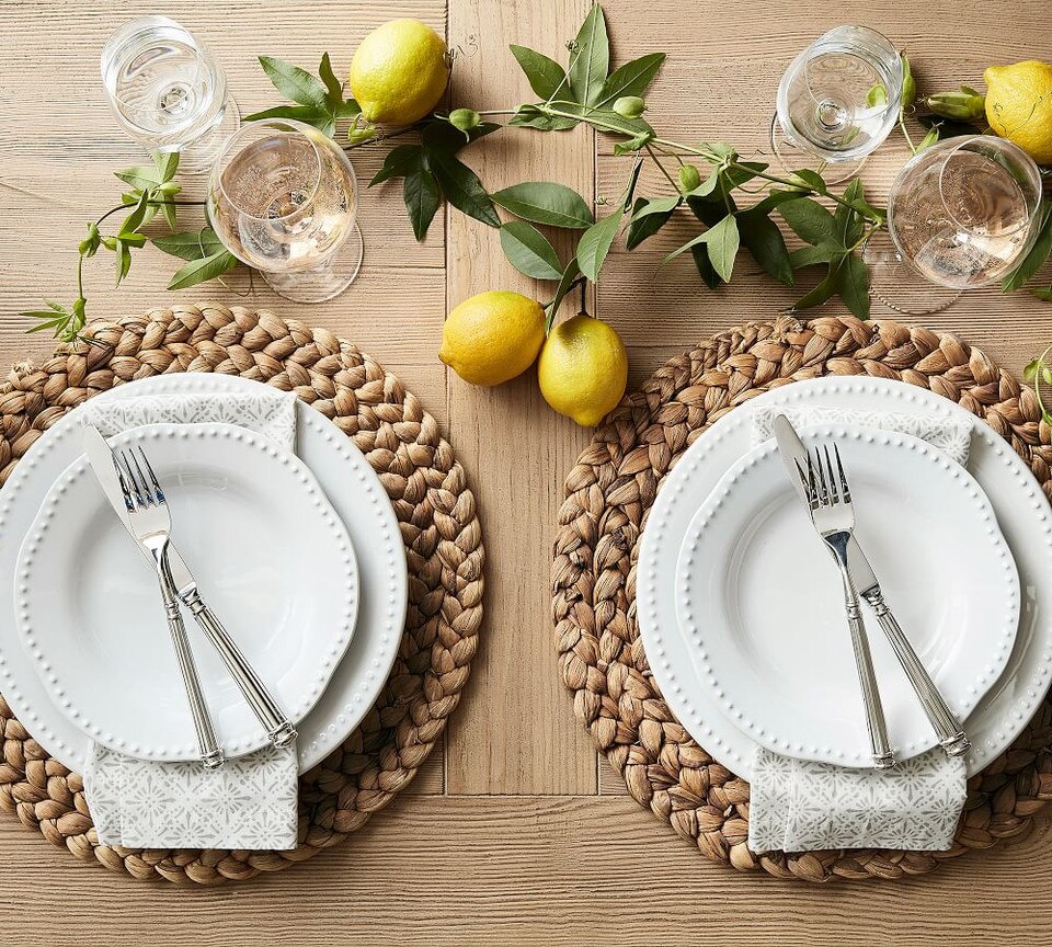 Round Handwoven Water Hyacinth Placemat